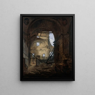 Hubert Robert - La chapelle de la Sorbonne avec la vote de la nef effondre.webp