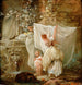 Lavandière y niño - Hubert Robert — vista de la obra