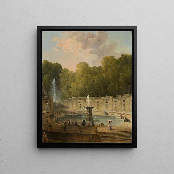 Laundresses in a Park - Hubert Robert — framed artwork on a wall