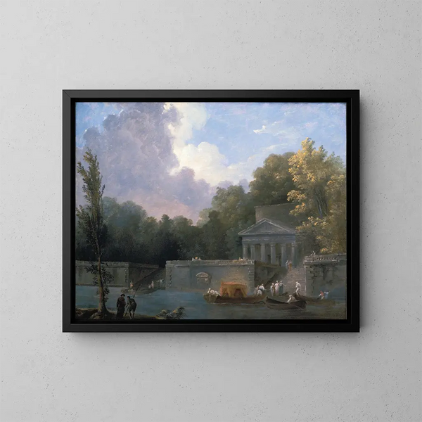 Escena de parque - Hubert Robert — cuadro enmarcado en la pared