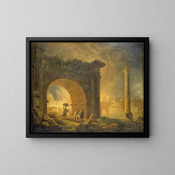 Ruins romaines - Hubert Robert — framed artwork on a wall