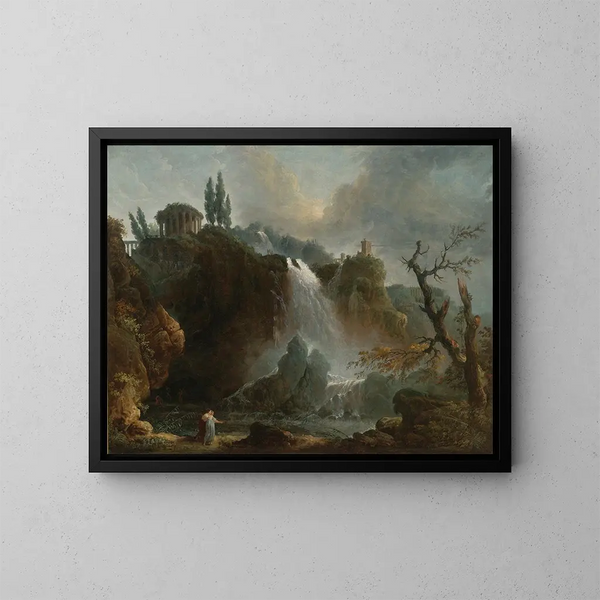 Les Cascades de Tivoli - Hubert Robert — framed artwork on a wall