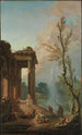 The Portico of a Country Manor - Hubert Robert — artwork view