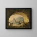 View of Antiquities Under an Arch - Hubert Robert — framed artwork on a wall