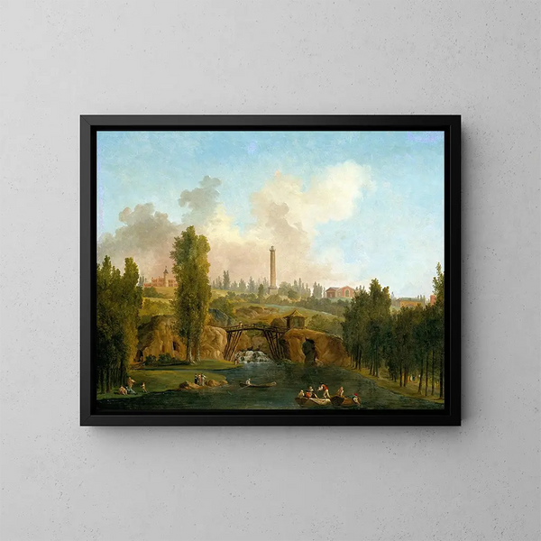 Vista del parque de Mrville - Hubert Robert — cuadro enmarcado en la pared