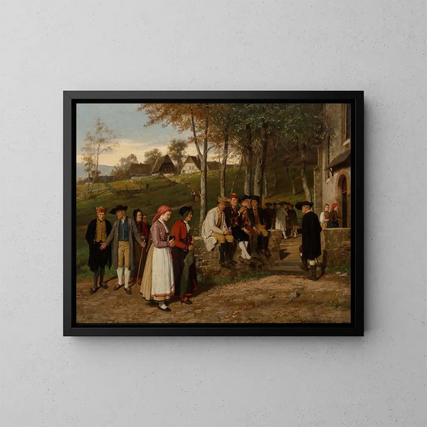 Ir a la iglesia - Hubert Salentin — cuadro enmarcado en la pared
