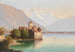 Vista del castillo de Chillon en el lago Lemán - Hubert Sattler — vista de la obra