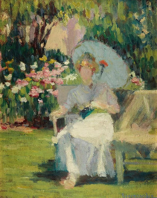 Hugh Henry Breckenridge - Portrait of Alice L Riddle Kindler in the Phlox Garden.webp