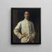 Self-portrait in a white jacket - Hugh Ramsay — framed artwork on a wall