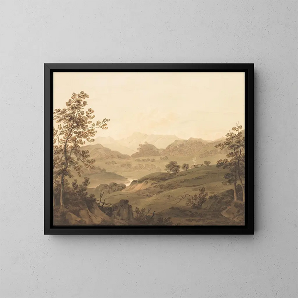 Landscape of North Wales - Hugh William Williams — framed artwork on a wall