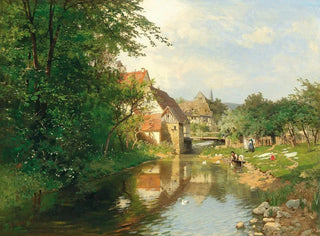 Hugo Darnaut - A village by the river.webp