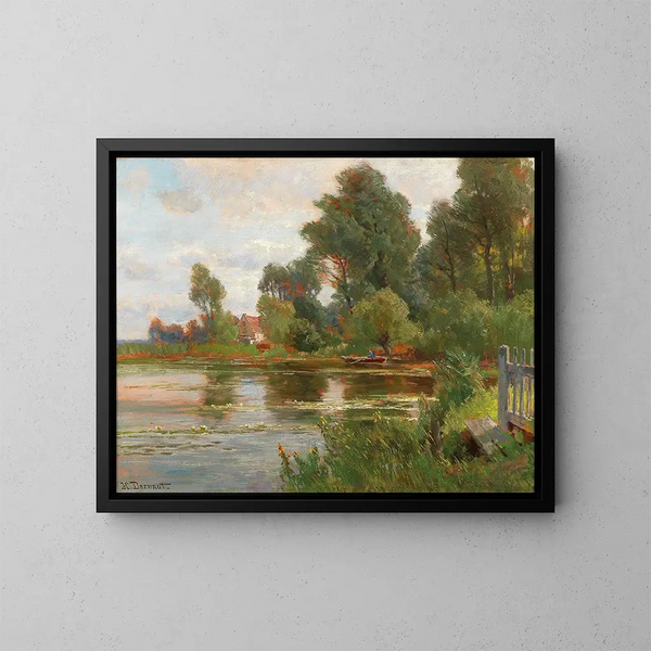 At the edge of the pond - Hugo Darnaut — framed artwork on a wall