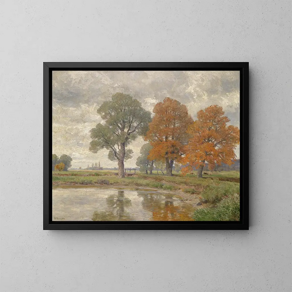 Autumn Day Spherical Painting - Hugo Darnaut — framed artwork on a wall