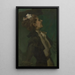 retrato en verde de Mademoiselle Olga Hess - Hugo Freiherr von Habermann — cuadro enmarcado en la pared