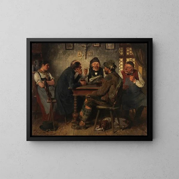 El lector - Hugo Kauffmann — cuadro enmarcado en la pared