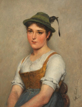 Hugo Kauffmann - Junges Mdel mit grnem Hut.webp