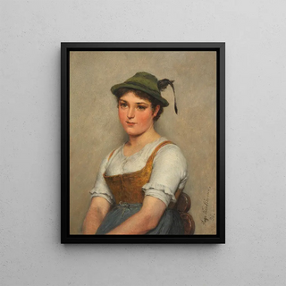 Hugo Kauffmann - Junges Mdel mit grnem Hut.webp