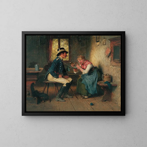 Modelo con postillón - Hugo Kauffmann — cuadro enmarcado en la pared
