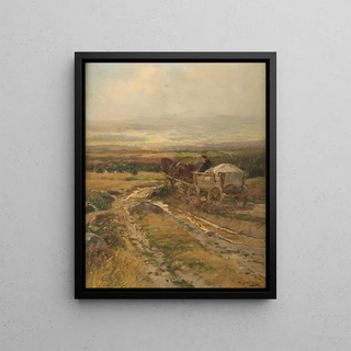 Hugo Mhlig - Horse cart on a hill.webp