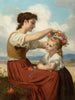 Corona de flores silvestres - Hugues Merle — vista de la obra