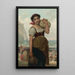 Lavadora en Étretat - Hugues Merle — cuadro enmarcado en la pared