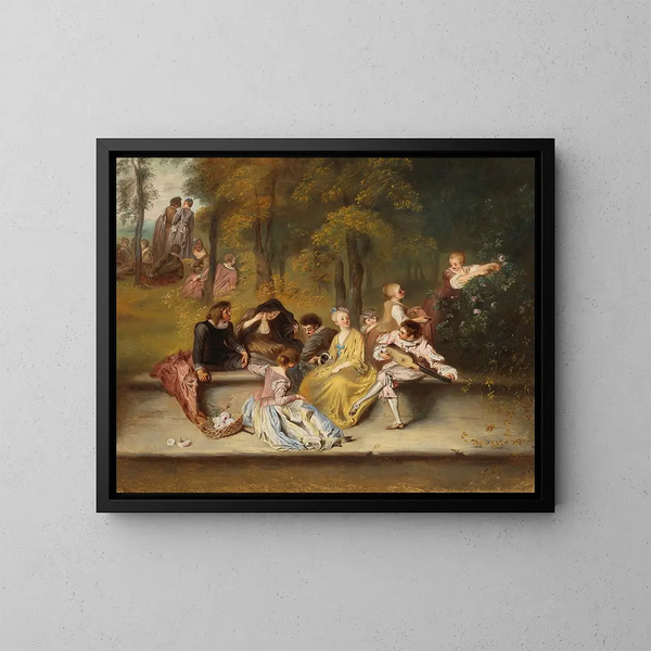 Caballeros y damas en la terraza - Ida Silfverberg — cuadro enmarcado en la pared