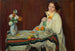 Retrato de la esposa a la mesa - Ignacy Piekowski — vista de la obra
