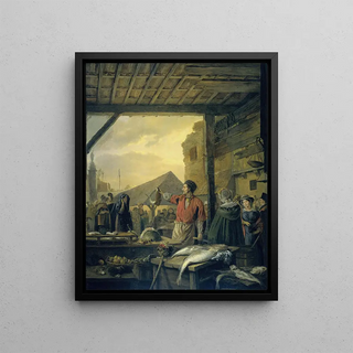 Ignatius Josephus Van Regemorter - The Fish Market in Antwerp Ignatius Josephus Van Regemorter.webp