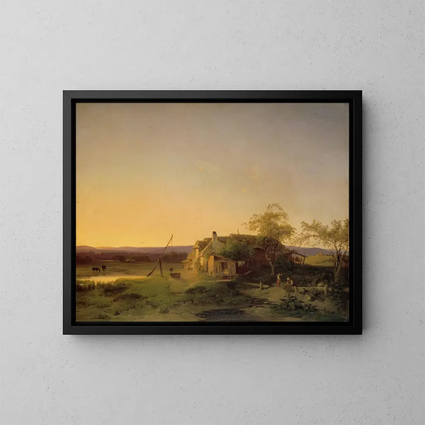 Paisaje de la tarde - Ignaz Raffalt — cuadro enmarcado en la pared