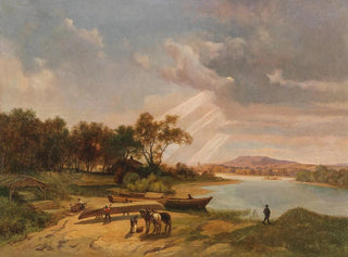 Ignaz Raffalt - Boatbuilders on the Riverbank.webp