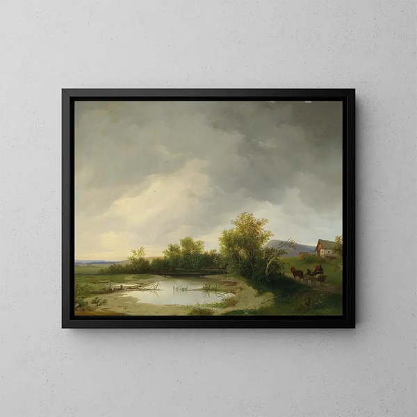 Regreso a casa antes de la tormenta - Ignaz Raffalt — cuadro enmarcado en la pared