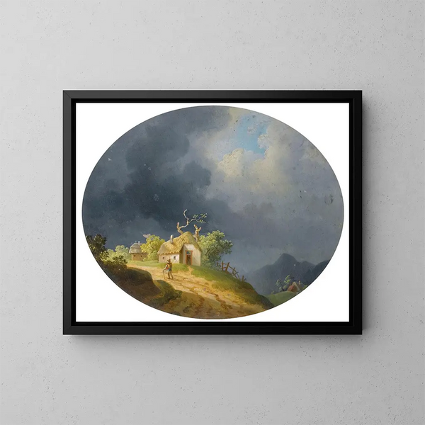 Paisaje tormentoso - Ignaz Raffalt — cuadro enmarcado en la pared