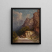 Charrette tirée par des bœufs dans les montagnes - Ilya Nikolaevich Zankovsky — framed artwork on a wall