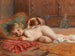 Niño con un perro y una muñeca - Imre Gergely — vista de la obra