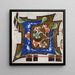 Initiale decorated L with flowers from a choir book - Anonymous — framed artwork on a wall