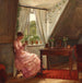 Interior painting with Anna Augusta near a window - Carl von Schmidt — artwork view
