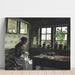 Reproducción del cuadro interior con mujer cosiendo- Laurits Andersen Ring