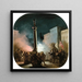 Piazza Colonna, Roma - Ippolito Caffi — cuadro enmarcado en la pared