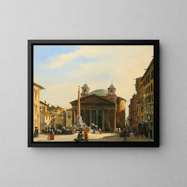 El Panteón de Roma - Ippolito Caffi — cuadro enmarcado en la pared