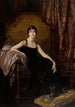 Retrato de una dama elegante y su perro - Isaac Cohen — vista de la obra