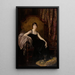Retrato de una dama elegante y su perro - Isaac Cohen — cuadro enmarcado en la pared