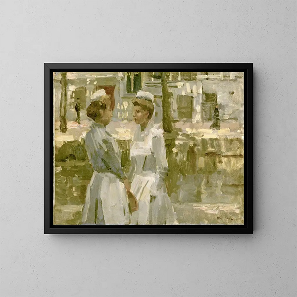 Women of Service on the Leidsegracht - Isaac Israëls — framed artwork on a wall