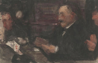 Isaac Israls - Kaartende heren in caf.webp