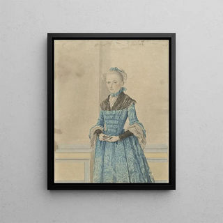 Isaac Lodewijk la Fargue van Nieuwland - Portret van Maria van IJsseldijk staand kniestuk.webp