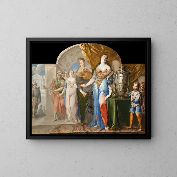 Sophonisbe drinking poison - Isaac Moillon — framed artwork on a wall
