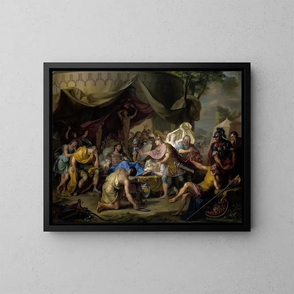 The Death of Epaminondas - Isaac Walraven — framed artwork on a wall