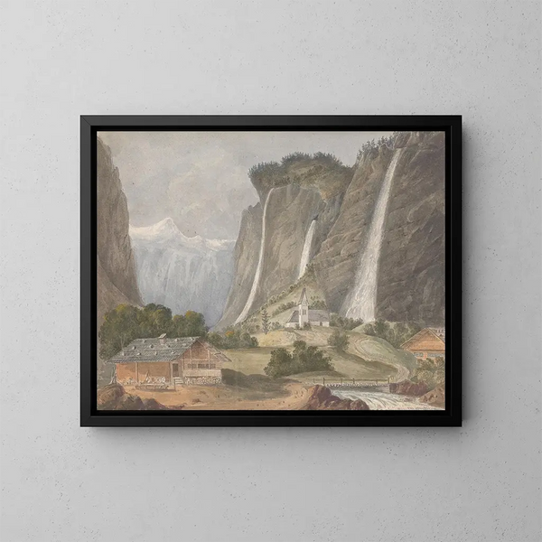 Cascadas de Staubbach, Lauterbrunnen, Suiza - Isaac Weld — cuadro enmarcado en la pared