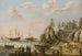 paisaje costero con una galera, una fragata inglesa y una barca en aguas agitadas - Isaac Willaerts — vista de la obra