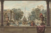 a garden in the Italian style with a parrot, a poodle, and a man - Isaac de Moucheron — artwork view
