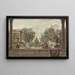 a garden in the Italian style with a parrot, a poodle, and a man - Isaac de Moucheron — framed artwork on a wall
